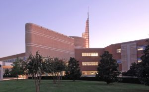 Baptist Health NLR campus exterior showing spire
